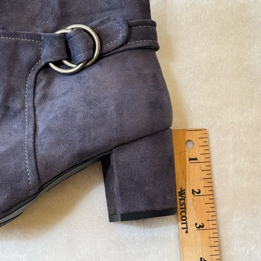 White Mountain Size 7.5 Fabric Upper. Smokey blue/gray 2.5” heel boots. NEW! - Picture 6 of 13